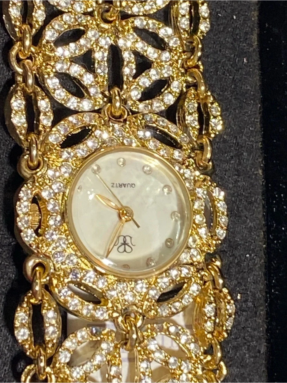 Vintage Suzanne Somers Gold Filigree Bracelet Watch